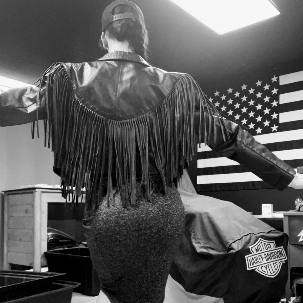 Leather Fringe Motorcycle Jacket